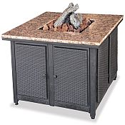 Outdoor Gas Firebowl with Granite Mantel