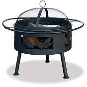 Aged Bronze Outdoor Fire Bowl with Leaf Design