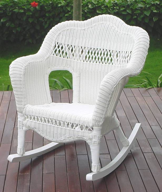 White Wicker Rockers Outdoor Flash, All Weather White Rocking Chairs