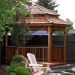 Hex Gazebo with 2-Tier Roof