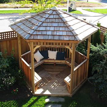 Hex Gazebo with Bench Kit