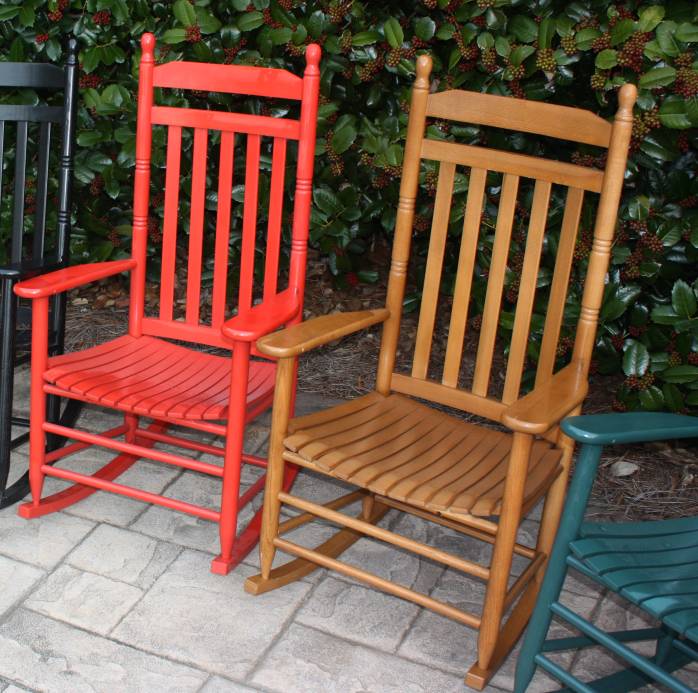 Country Style Slat Back Rocking Chairs, Country Rocking Chairs