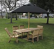 11 ft Octagonal Wood Market Ambrosia Series Patio Umbrella