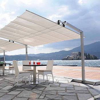 Flexy Awning in Outdoor Commercial Setting