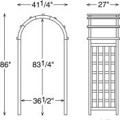 Glendale Garden Arbor Dimensions