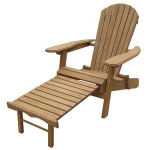 Foldable and Reclining Adirondack Chair with Pull Out Ottoman