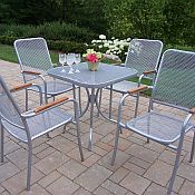 Oakland 5 Piece Mesh Outdoor Dining Set