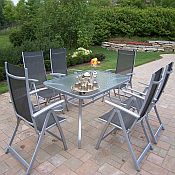 Oakland 7 Piece Sling Lounge Dining Set