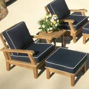 Miami Deep Seating Chairs with Ottoman and Side Table