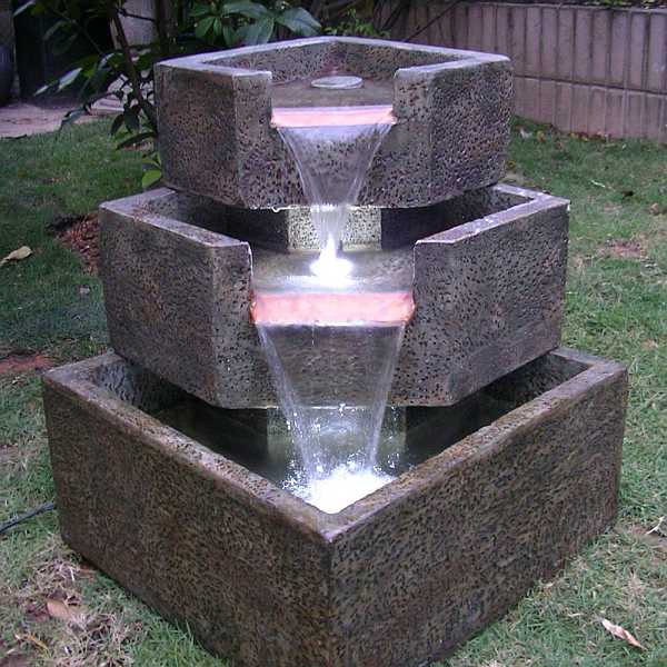 Cascadia Falls Electric Corner Fountain, Large Resin Outdoor Fountains