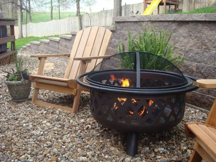 Oil Rubbed Bronze Outdoor Firebowl, Outdoor Patio Fire Pit