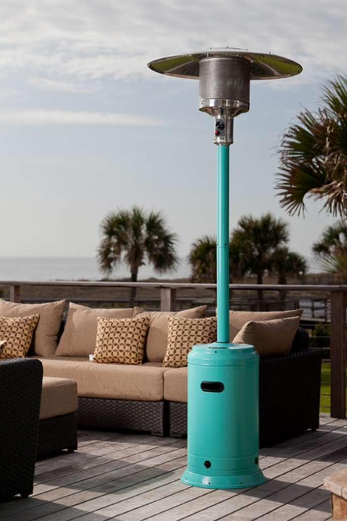 Aqua Blue Power Coated Patio Heater 61130 - Fire Sense Propane Table Top Patio Heater